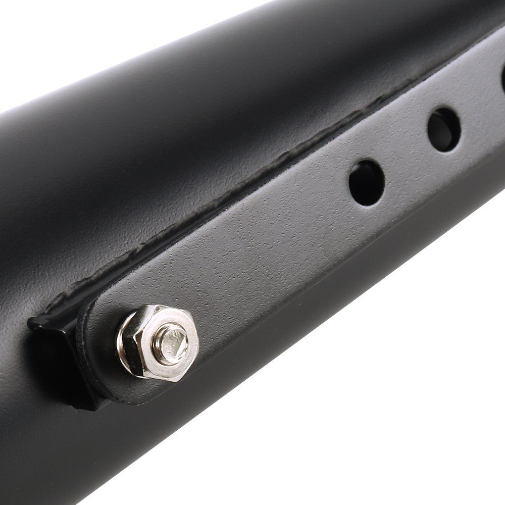 MTFun 1.5-1.8in Exhaust Muffler Motorcycle Exhaust Pipe in Black Universal Stainless Steel