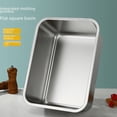 thumbnail image 1 of Lavabo cuadrado de acero inoxidable Lavabo rectangular de fondo plano y profundo para lavar verduras Plato para alimentos cocidos Lavabo para batir verduras con tapa Lavabo para congelar Lavabo para, 1 of 5