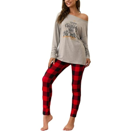 

Christmas Pajamas Set Matching Christmas Pjs Set Holiday Pajamas for Women Reindeer Sleepwear Nightgown