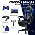 thumbnail image 3 of FULLWATT Video Gaming Chair Office Chair Ergonomic PC Computer Chair Reclining Racing Chair with High Back Swivel Executive Office Desk Chair with Extendable Footrest Adjustable Lumbar Pillow Blue, 3 of 15