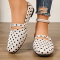 thumbnail image 2 of LTTVQM Ballet Flats Shoes for Women Casual Slip on Adjustable Strap Square Toe Polka Dot Mary Jane Shoes Breathable Soft Arch Support Dance Flat Shoes White 41(US-8.5), 2 of 5