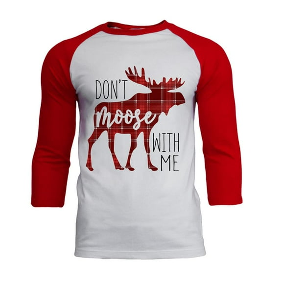 Autumn Don't Moose with Me Mens Soft Raglan T Shirt