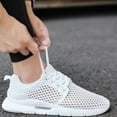 thumbnail image 6 of CAICJ98 Men Tennis Shoes Mesh Fashion Casual Shoes Breathable Comfort Walking Shoes Low-Top Sneakers for Men White,10.5, 6 of 7