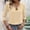 Beige, variant on ClodeEU Womens Tops 3/4 Length Sleeve Shirts,Keyhole Neck Detail Crew Neck Shirts,Cut Out Design Stretchy Tees Beige,Womens Plus S