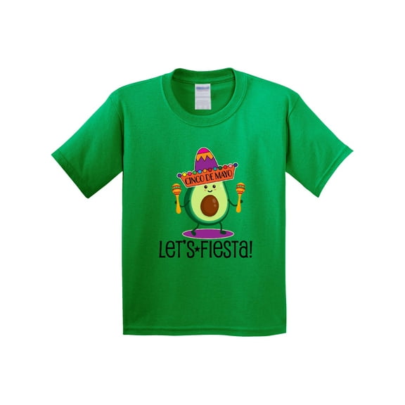 Inktastic Cinco De Mayo Lets Fiesta Avocado Youth T-Shirt
