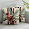 thumbnail image 2 of Nawypu  Throw Pillow Covers  Set of 2, Christmas Red Plaid Cardinal Bird Pine Cones Pine Needles  Throw Pillowcase for Bed Couch Living Room Farmhouse Decor for Sofa, 2 of 6