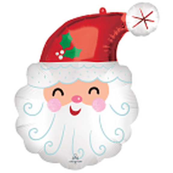LRG SHP SMILEY SATIN SANTA HEAD