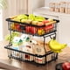 thumbnail image 4 of Yuarrent Organizador cesta de frutas de doble capa para estante de almacenaje para cocina, fuerte capacidad de carga para verduras Almacenamiento y organización del hogar, 4 of 6
