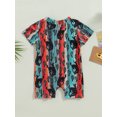 thumbnail image 4 of Suealasg Baby Boy Girl Romper, Short Sleeve Round Neck Print Jumpsuit Casual Spring Summer Romper, 4 of 8