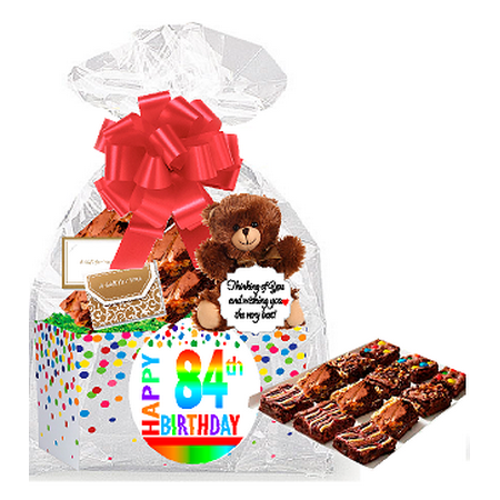 Food Gift Packaging - 84th Birthday / Anniversary Gourmet Food Gift Basket Chocolate Brownie Variety Gift Pack Box (Individually Wrapped) 12pack
