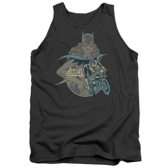 DC Comics Batgirl Biker Adult Tank Top Charcoal