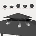 thumbnail image 5 of Aiho 8 x 5 FT Grill Gazebo, Outdoor BBQ Canopy Shelter with 2 Side Shelves & Multiple Hooks - Gray, 5 of 9