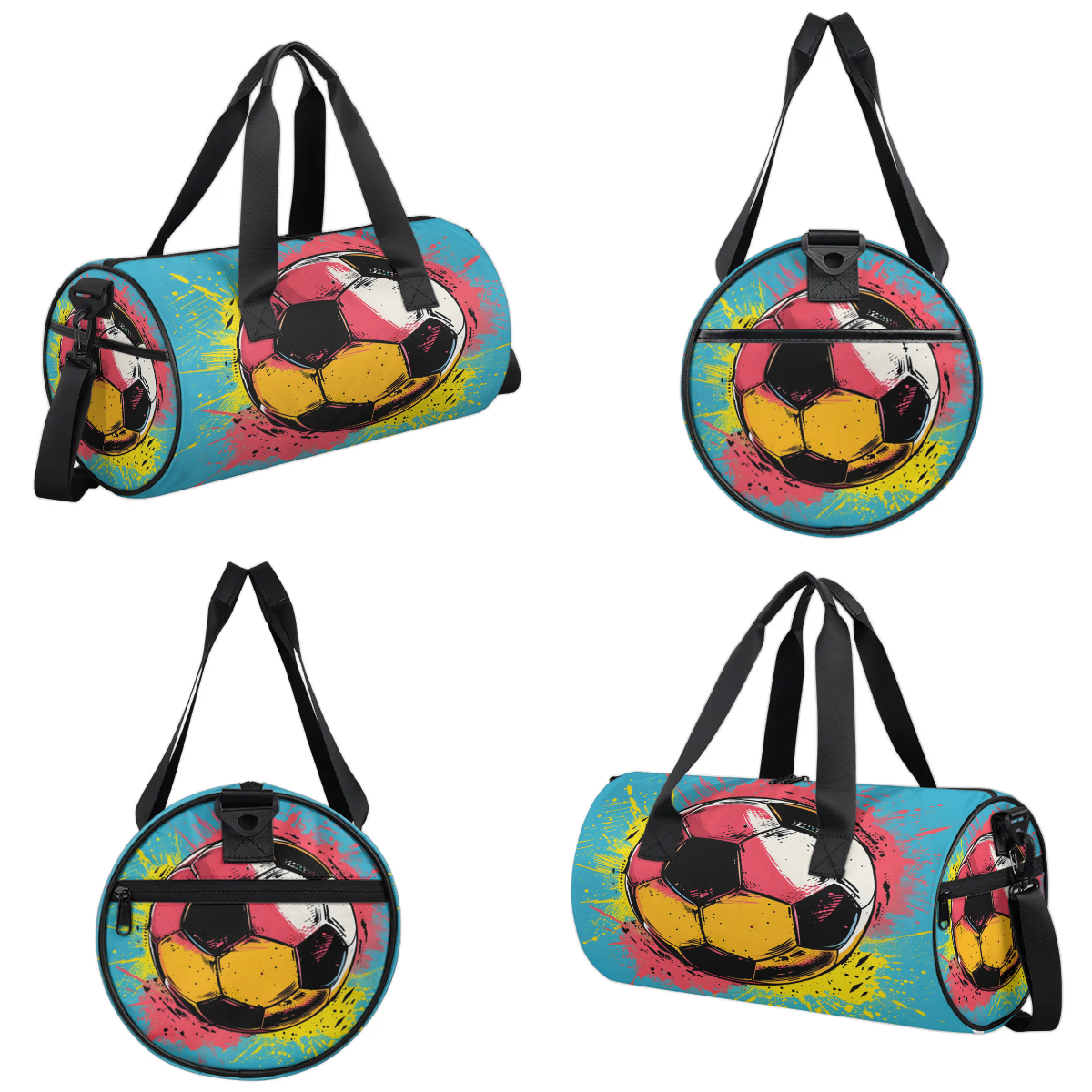Qzjjjmy Soccer Bag for Boys Sport Duffel Bag Kids Men Girl Gym Bag Travel Duffle Bag