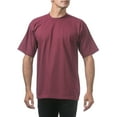 thumbnail image 5 of Pro Club Men's Heavyweight Short Sleeve Crew Neck T-Shirt - Maroon - Small, 5 of 5