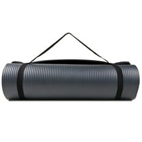 GoFit Fitness Mat with Carrying Strap, 2-ft. x 6-ft., Black, GF-FTMAT