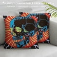 thumbnail image 3 of Orinice Skull Lightning Bolt Ed Paschke Graphic Decorative Pillow Cover 24x24in, 3 of 5