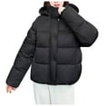 thumbnail image 4 of Hueook Womens Coats Ladies' Casual Colored Long-sleeved Hooded Jacket Black M, 4 of 5