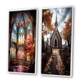 thumbnail image 3 of Designart « Glass Windows Church Stained wall decor II » Ensemble d'Art Mural Encadré pour Église, Ensemble de 2 - Ensemble d'Art Mural Encadré Spirituel Multicolore, Ensemble de 2, 3 of 6
