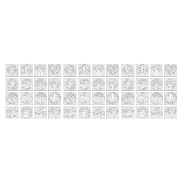 pitrice 16piece Round Edge ABS Made Tree Stencils For Painting Exquisite Craft Easy Operation Wide Application Plastic 16pcs 3Set