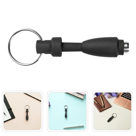 LOLIPPYY 2Pcs Portable Black Cigar Hole Punch with Keychain Durable Stainless Steel and Silicone