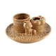 thumbnail image 5 of Porta incienso con forma de gato, plato para velas, centro de mesa, soporte de cerámica decorativo para el hogar, sala de estar, escritorio, oficina Manchas marrones, 5 of 9