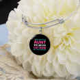 thumbnail image 4 of Aunt Cat Mom Bracelet Stainless Steel or 18k Gold Circle Bangle, 4 of 7