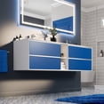 thumbnail image 6 of Eviva Vienna 75 in. Blue Wall Mount Bathroom Vanity with White Integrated Acrylic Sinks, 6 of 7