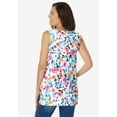 thumbnail image 2 of Woman Within Plus Size Perfect Printed Sleeveless Shirred V-Neck Tunic, 2 of 5