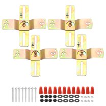 Uxcell 4" Light Crossbar 4 Set Steel Cross-Shaped Wall Mounting Bracket 180 Rotation Lamp Fixture Galvanized Color