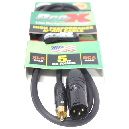 UPC: 0022099559191 | Prox XC-RXM05 Unbalanced RCA to XLR3-M High Performance Audio Cable – 5 Feet