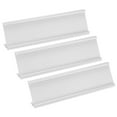 thumbnail image 1 of Soporte para placa de nombre de aluminio de 2x7.8 pulgadas, 3 piezas tipo L para soporte de señal de escritorio tono plateado, 1 of 6