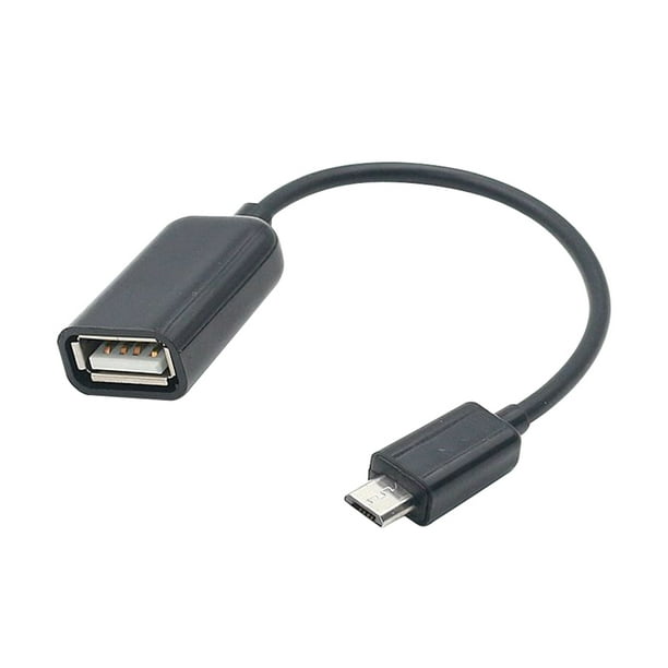 Cable Micro USB 2.0 OTG Adaptador On The Go Micro USB macho a USB hembra para teléfonos y tabletas Android (Negro)