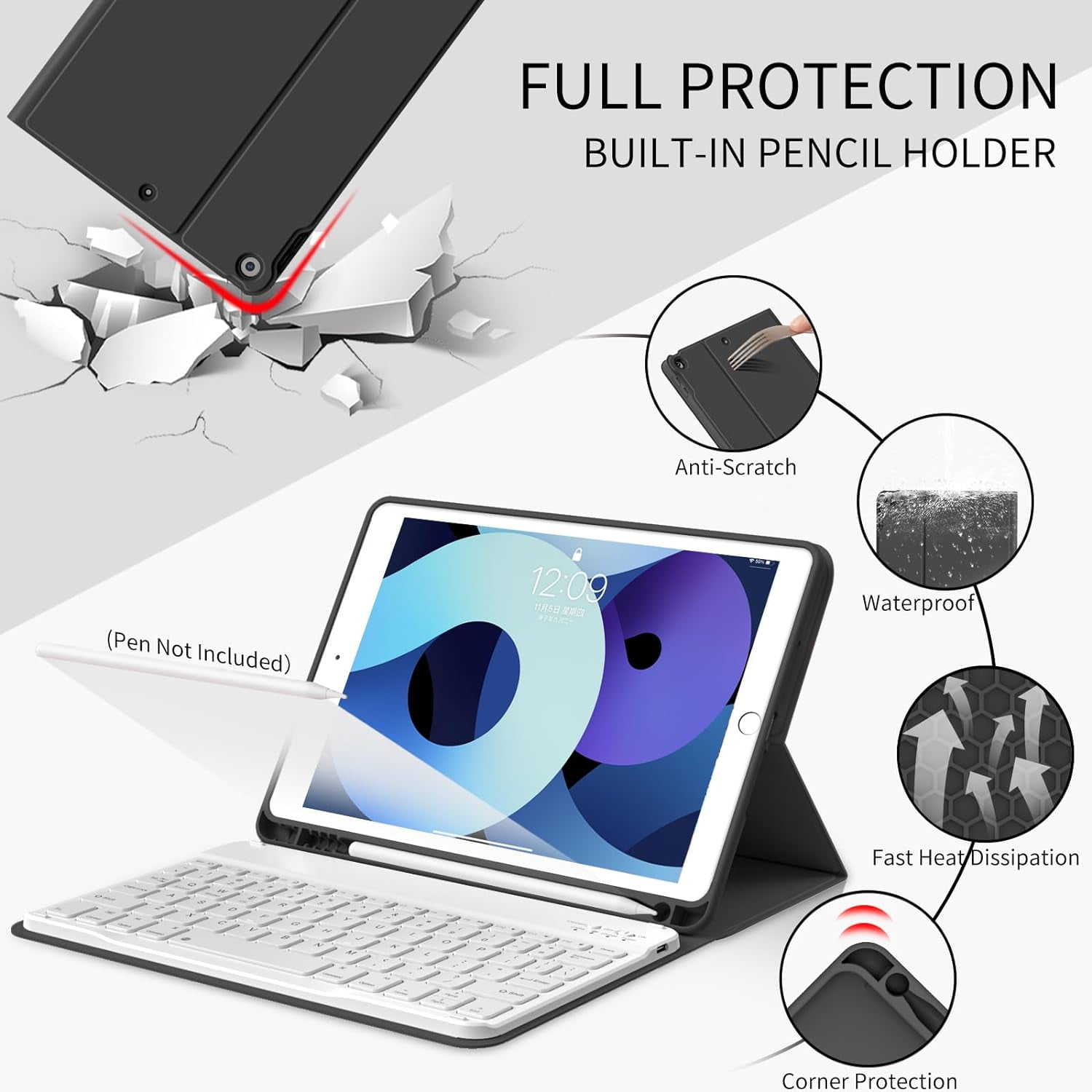 iPad 10.2 第7世代 WiFi 32GB、Keyboard、Pencil Jenaely Keyboard