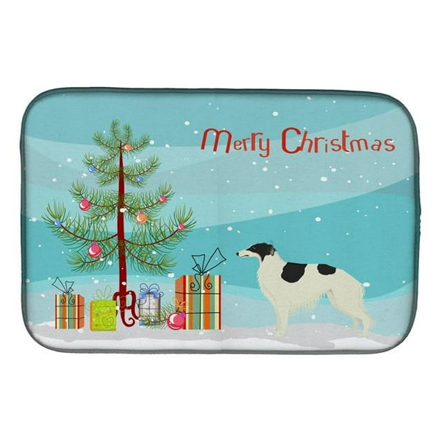 Carolines Treasures CK3524DDM Borzoi Christmas Tree Dish Drying Mat