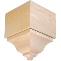 Hardwood Crown Moulding Outside Corner Block EWCR63, Maple