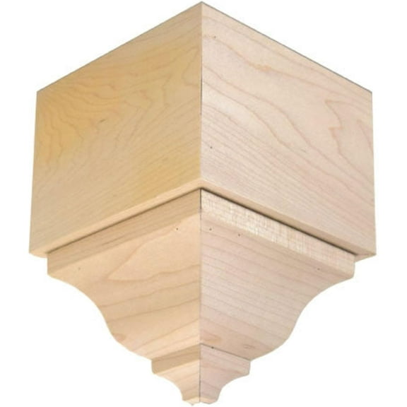 Hardwood Crown Moulding Outside Corner Block EWCR63, Maple