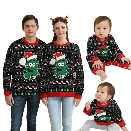 

ZIZOCWA Matching Suits Pajamas Family Set Matching Christmas Bear Women Mom Christmas Sweater Family Matching Outfits For Holiday Party Knitted Pullover Xmas Outfits Pajama Family Christmas
