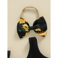 thumbnail image 5 of Bagilaanoe Newborn Baby Girl Summer Rompers Sunflower Print Sleeveless Bodysuits + Headband 3M 6M 12M 18M Infant One Piece Jumpsuit, 5 of 7