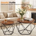 thumbnail image 6 of Parcus Set of 2 Round Nesting Tables, Modern Geometric Coffee Table with Hidden Storage, Movable Side End Tables for Living Room Organization & Style – Brown, 6 of 8