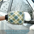 thumbnail image 6 of Microfiber Car Wash Gloves With Chenille & Polyester Terry Scratch-Free Cleaning Elastic Cuffs Green&beige Tartan Pattern, 6 of 8
