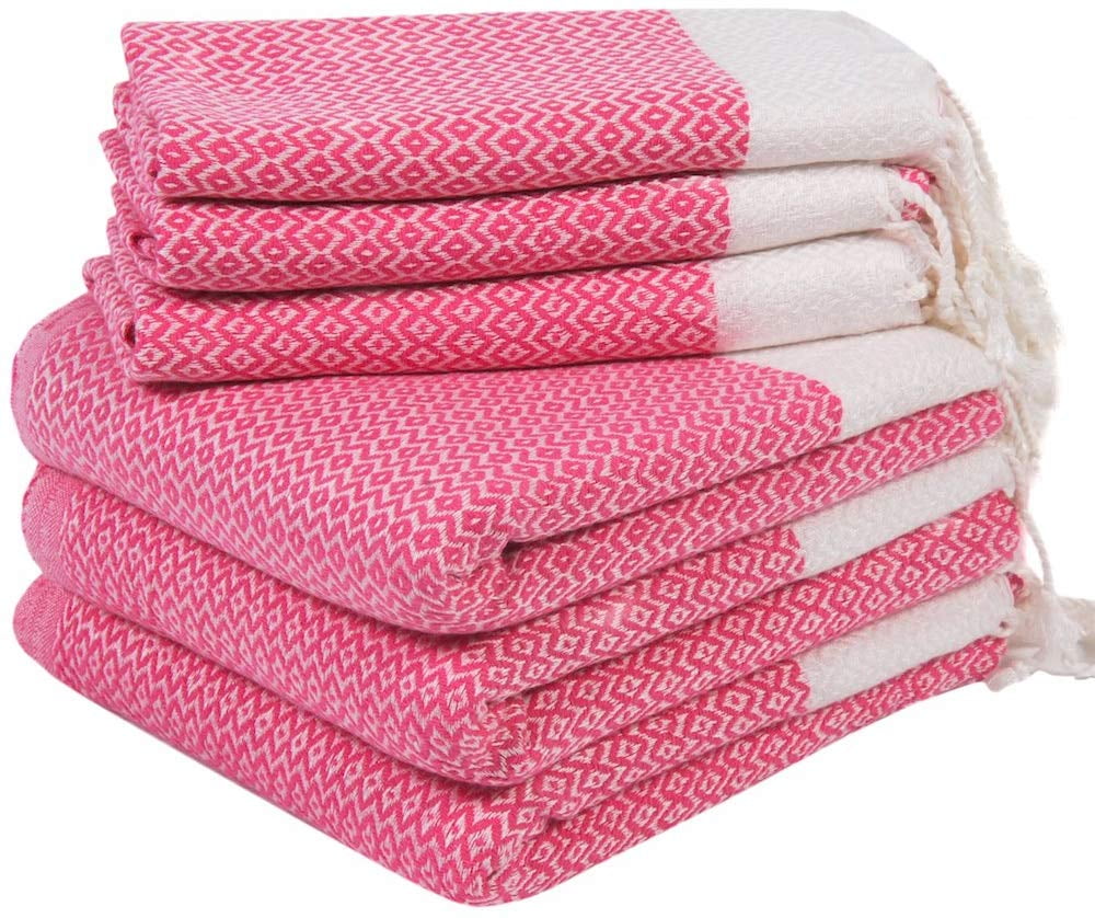 LaModaHome (Set of 6) Premium Turkish Cotton Peshtemals ...