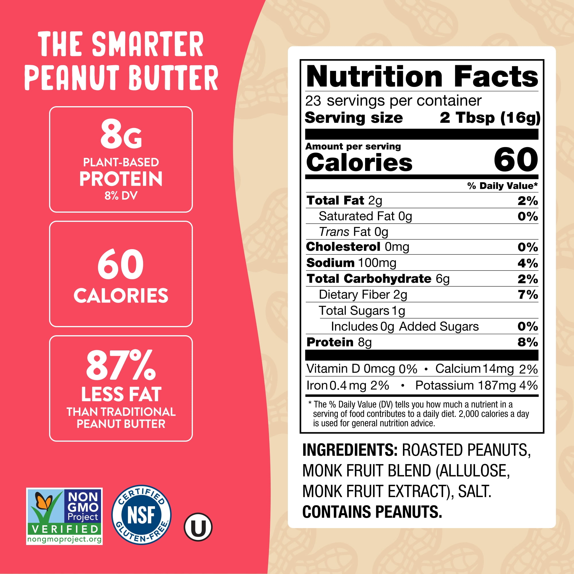 (2 pack) PBfit No Sugar Added Peanut Butter Powder, 8g Protein 9% DV, 13 oz
