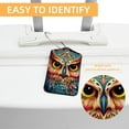 thumbnail image 3 of Cartoon Owl Square PU Leather 2 Pack Travel Tag - Bag Tag - Suitcase Tag with Privacy Cover and Stainless Steel Ring - Suitable for Travel, Backpack, and Handbag, 3 of 7