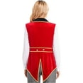 thumbnail image 3 of Haitryli Womens Circus Ringmaster Cosplay Costume Sleeveless Tailcoat Red Velvet Jacket for Halloween Red XL, 3 of 7