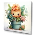thumbnail image 2 of Designart "Nursery Cactus Blossoming Tranquility I" People Wall Art - Farmhouse Orange Nursery Bedroom Canvas Wall Art, 2 of 6