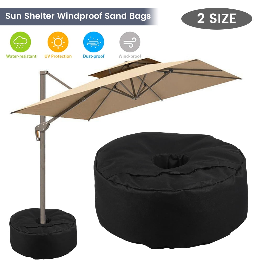 Umbrella Parasol Base Weight Bag Patio Sunshade Tent Detachable Round Sand Bag. 