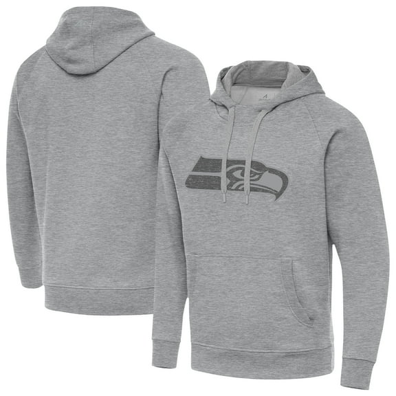 Men's Antigua  Heather Gray Seattle Seahawks Victory Hoodie