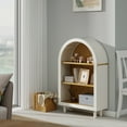 thumbnail image 3 of zyoiszvq 3 Shelves Small Arched Bookcase,Wooden Storage Cabinet for Living Room, Bedroom, Entryway, 3 of 11
