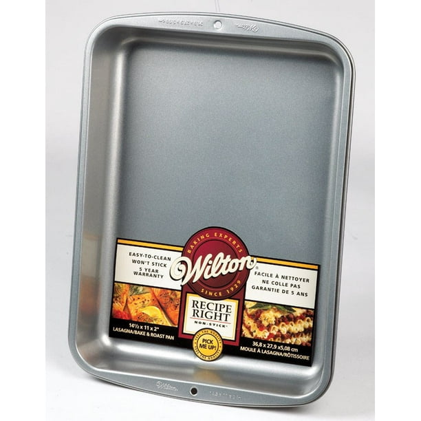 Wilton 2105963 Silver Heavy Gauge Steel NonStick Lasagna Pan 11 Wx14
