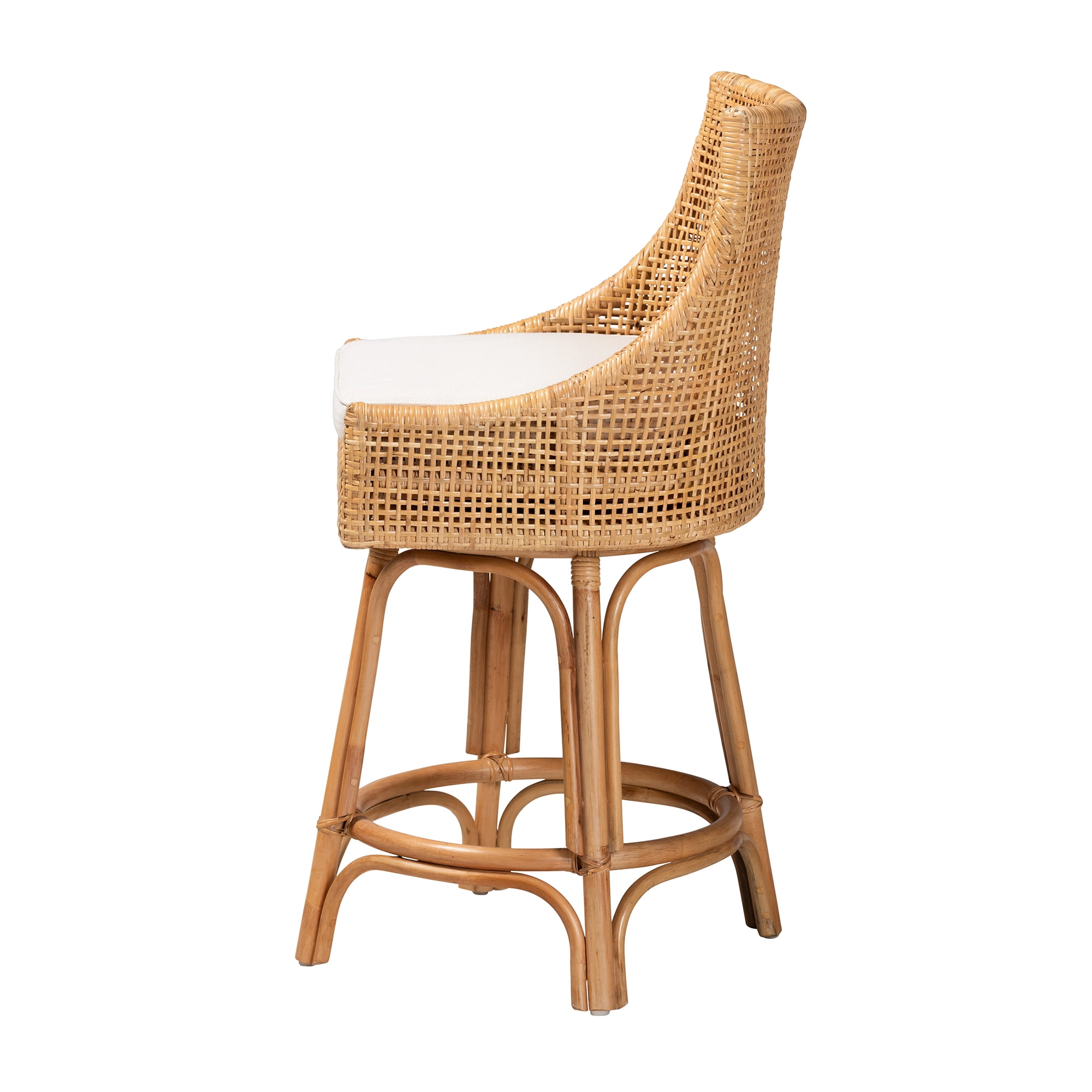 bali & pari Bella Rattan BOHO Counter Stool, Natural Brown